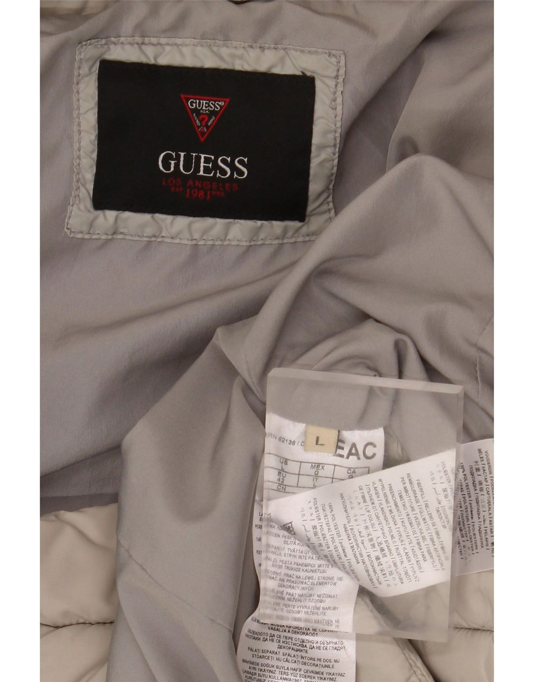 GUESS Γυναικείο μπουφάν UK 16 Large Beige Polyester