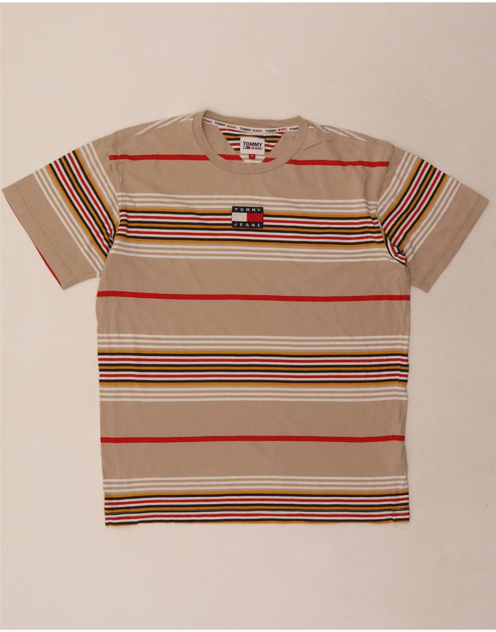 Ανδρικό T-Shirt Tommy Hilfiger Top Βαμβακερό μεσαίο μπεζ ριγέ