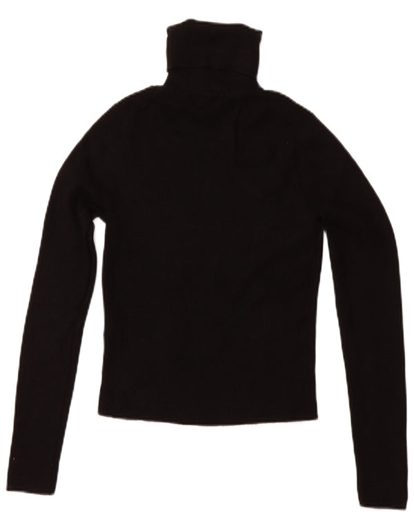 Γυναικείο πουλόβερ ZARA Crop Roll Neck Jumper UK 12 Medium Black Viscose