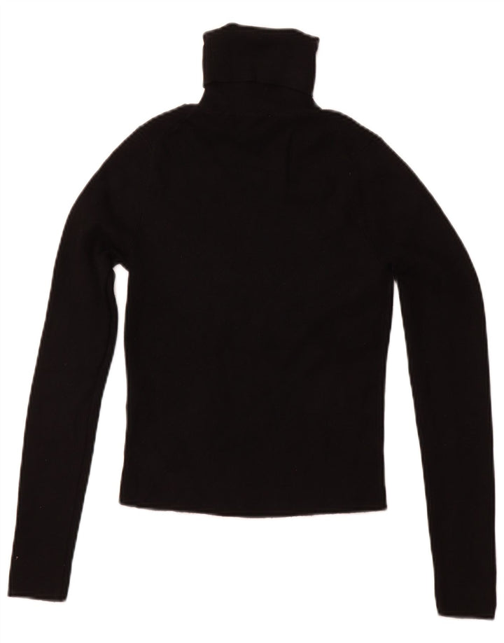 Γυναικείο πουλόβερ ZARA Crop Roll Neck Jumper UK 12 Medium Black Viscose