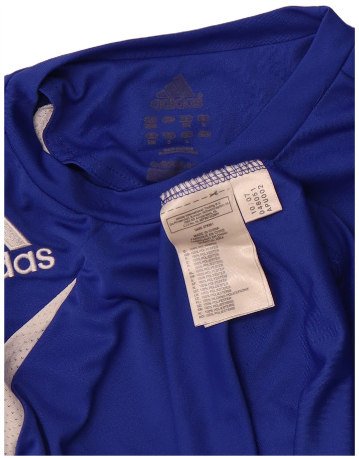 Ανδρικό μπλουζάκι ADIDAS Top Medium Blue Colorblock Πολυεστερικό Sports