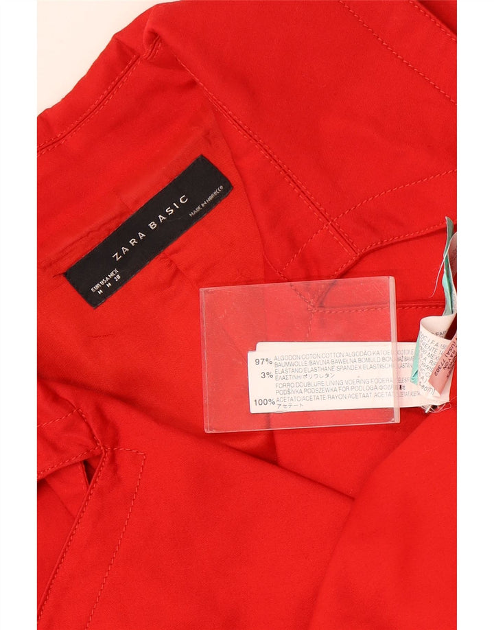 Zara Γυναικείο κοντό παλτό μπιζελιού UK 14 μεσαίο κόκκινο βαμβακερό