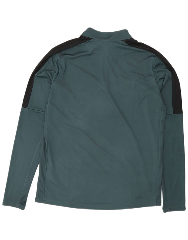 Ανδρική μπλούζα με φερμουάρ Nike Dri Fit με μακρυμάνικο μεσαίο πράσινο πολυεστέρα Sports