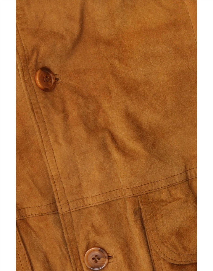 Vintage Ανδρικό Suede Bomber Jacket IT 54 2XL Beige Leather