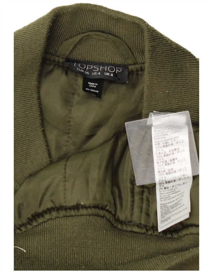 Topshop Γυναικείο Bomber Jacket UK 8 Small Khaki Polyester