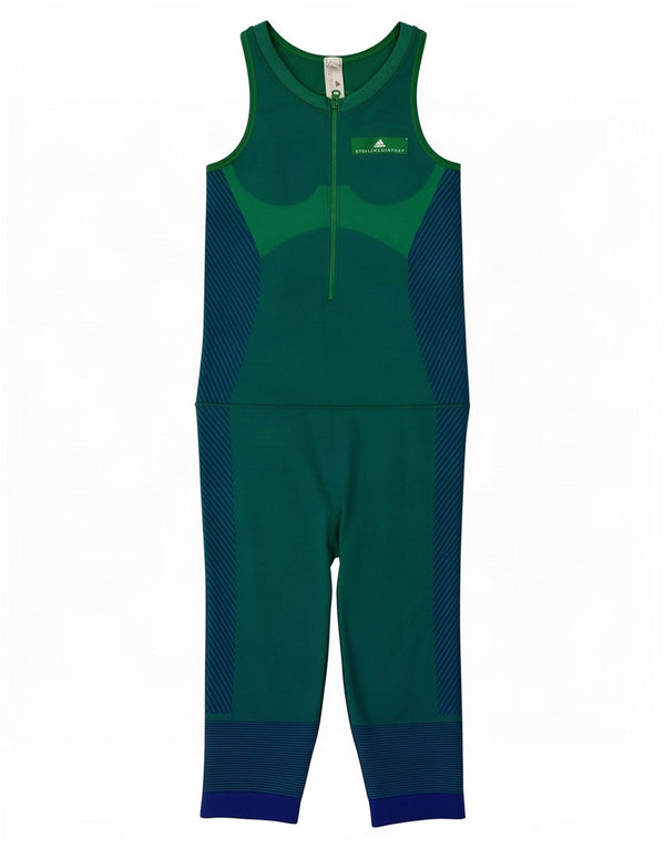 Adidas γυναικεία αμάνικη φόρμα UK 8 Small Green Colourblock Nylon