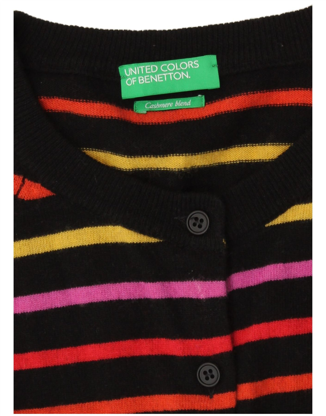 Γυναικείο πουλόβερ Benetton Cardigan UK 14 Medium πολύχρωμο ριγέ