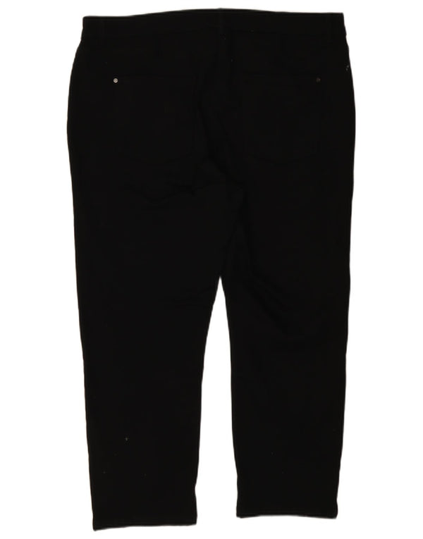 M&Co Γυναικείο Slim Cropped Παντελόνι UK 18 XL W36 L24 Μαύρο βαμβακερό