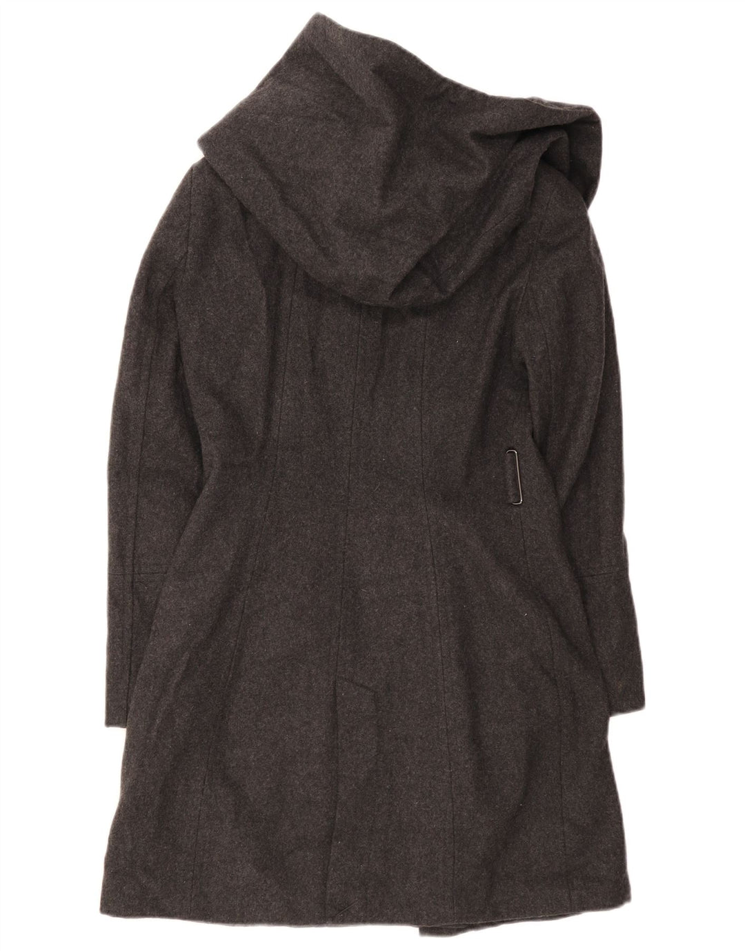Zara Γυναικείο πανωφόρι με κουκούλα UK 10 Small Black Wool