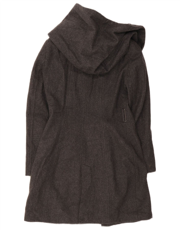 Zara Γυναικείο πανωφόρι με κουκούλα UK 10 Small Black Wool