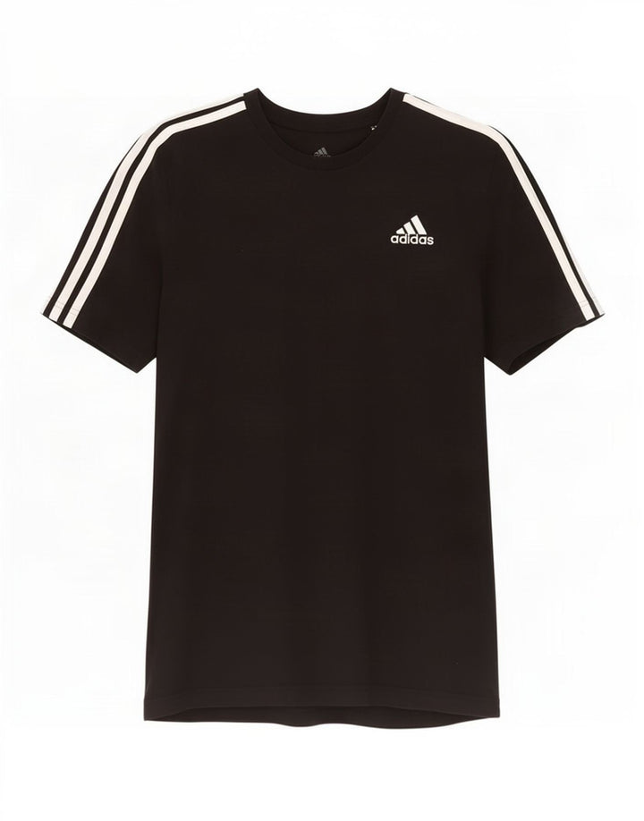 Ανδρικό T-Shirt Adidas Τοπ μεσαίο μαύρο βαμβακερό