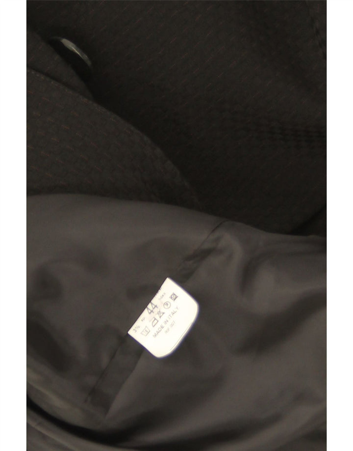 Vintage γυναικείο παλτό μπιζελιού IT 44 Medium Black Pinstripe Polyester