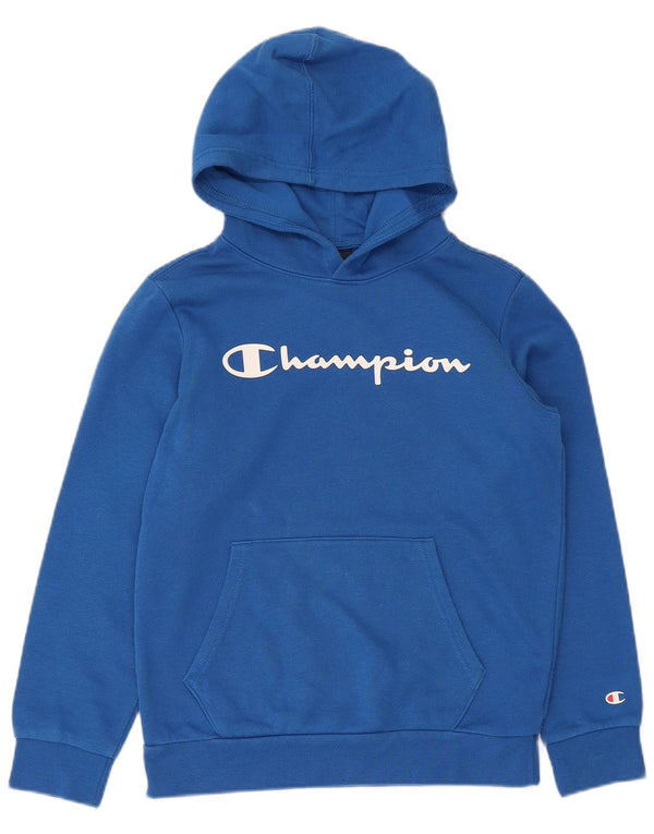 Champion Boys Graphic Hoodie Jumper 11-12 Years Large Blue