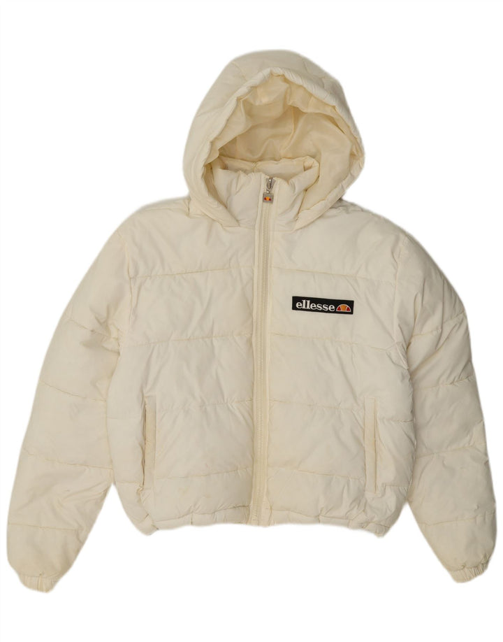 Ellesse Γυναικείο μπουφάν με κουκούλα μεγάλου μεγέθους με επένδυση UK 8 Small Off White