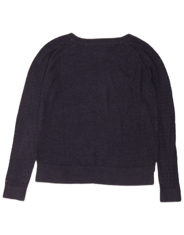 Tommy Hilfiger Γυναικείο πουλόβερ με λαιμόκαυστο UK 10 Small Navy Blue