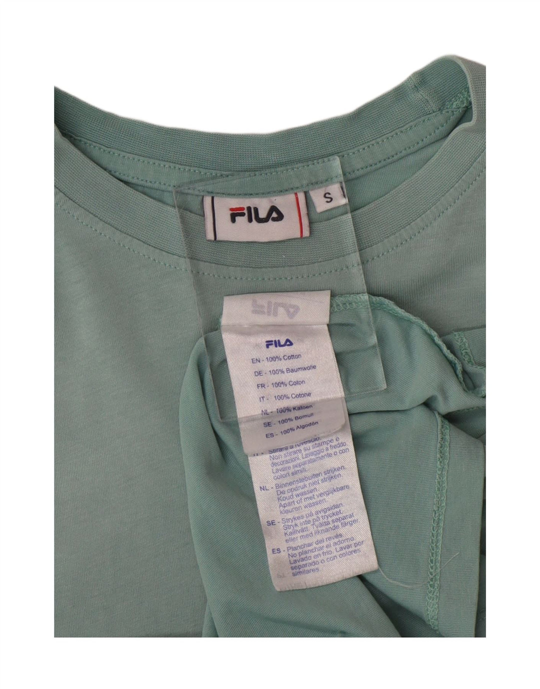 FILA Womens T-Shirt Top UK 10 Small Blue Cotton Vintage Fila and Second-Hand Fila from Messina Hembry 