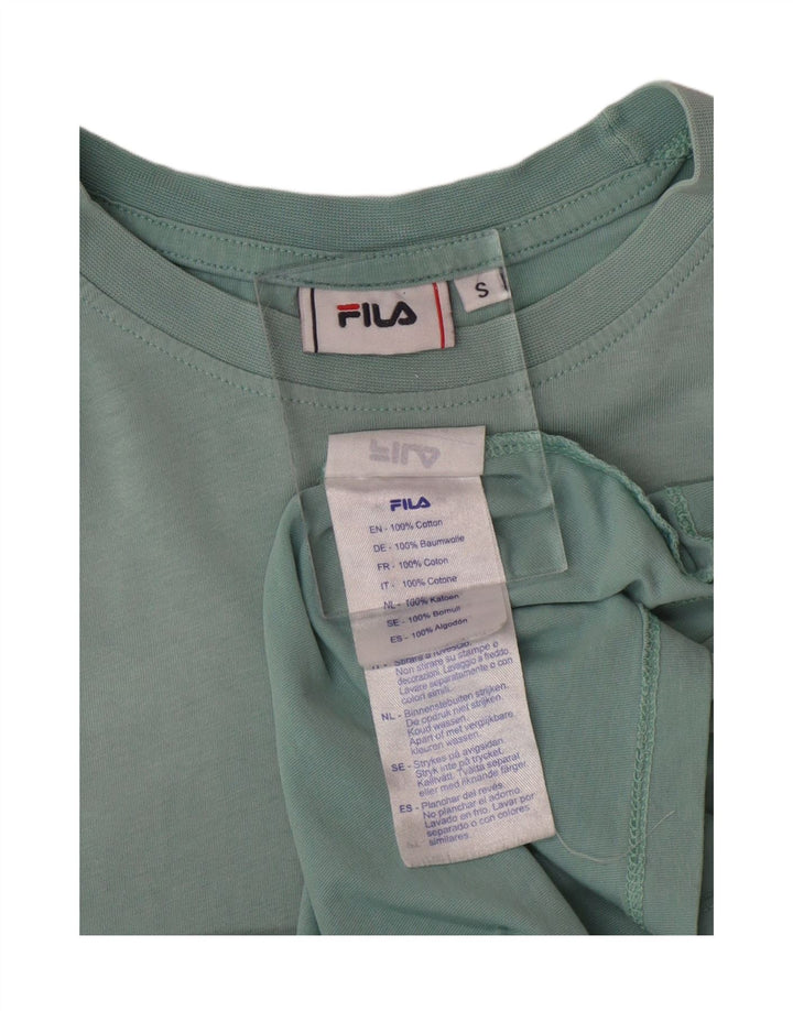 FILA Womens T-Shirt Top UK 10 Small Blue Cotton Vintage Fila and Second-Hand Fila from Messina Hembry 
