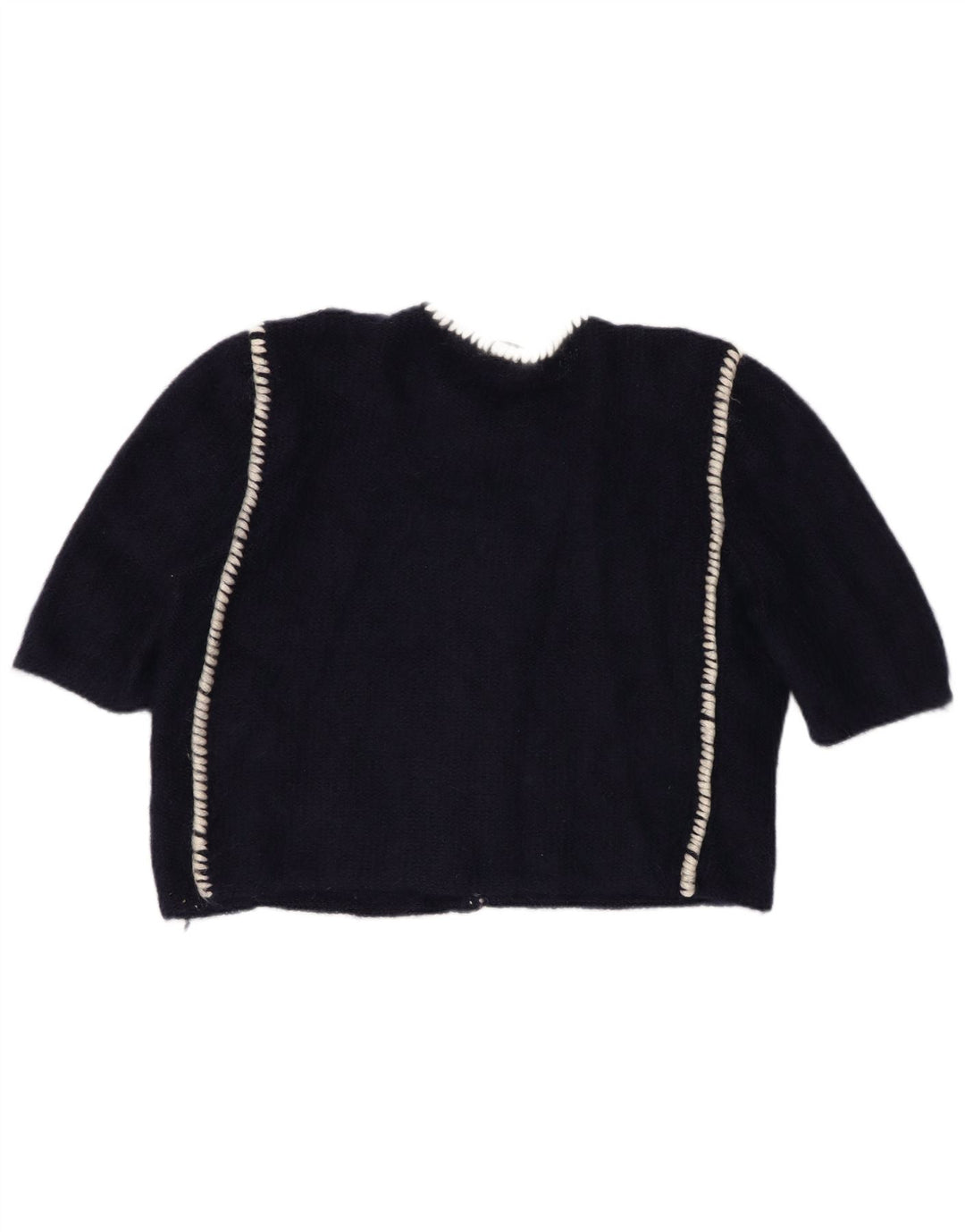 VINTAGE Γυναικείο μανίκι 1/2 Bolero Jumper UK 16 Large Navy Blue Floral