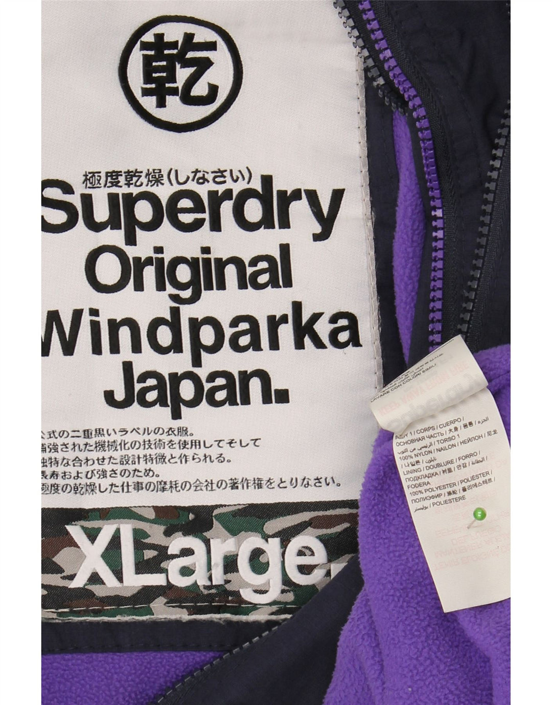 Γυναικείο SUPERDRY The windparka Graphic Parka Jacket UK 18 XL Navy Blue