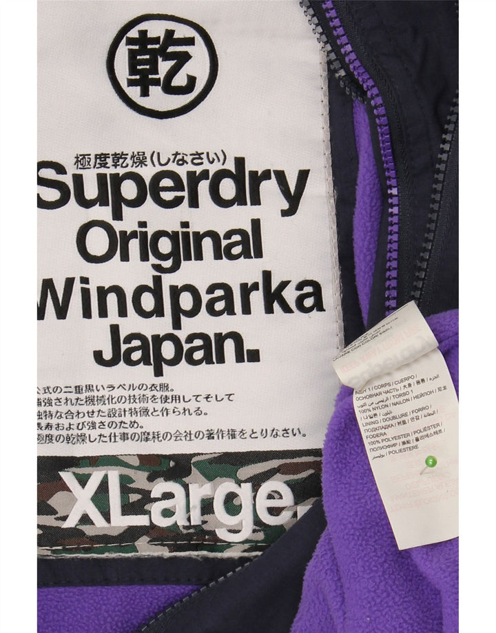 Γυναικείο SUPERDRY The windparka Graphic Parka Jacket UK 18 XL Navy Blue