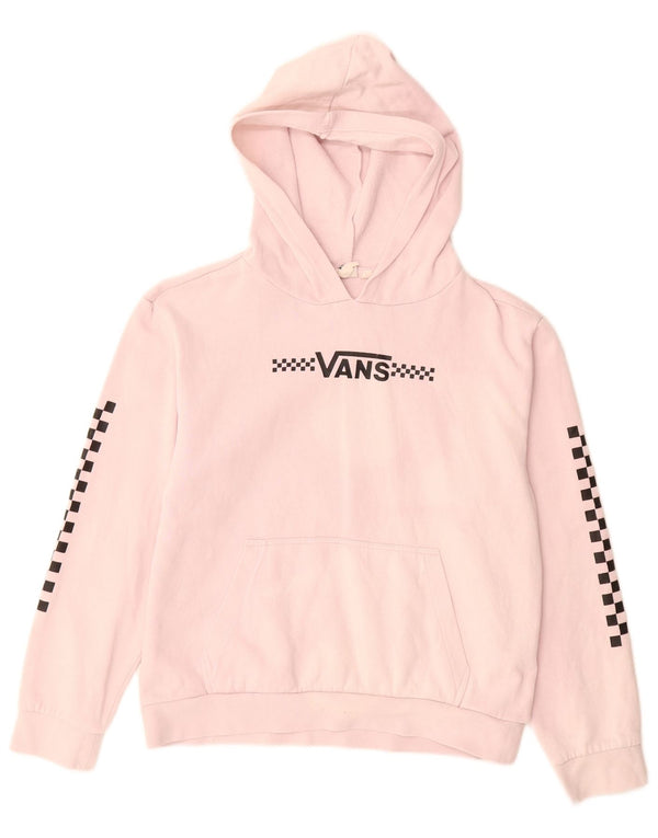 VANS Girls Graphic Hoodie Jumper 14-15 Years XL Pink Cotton