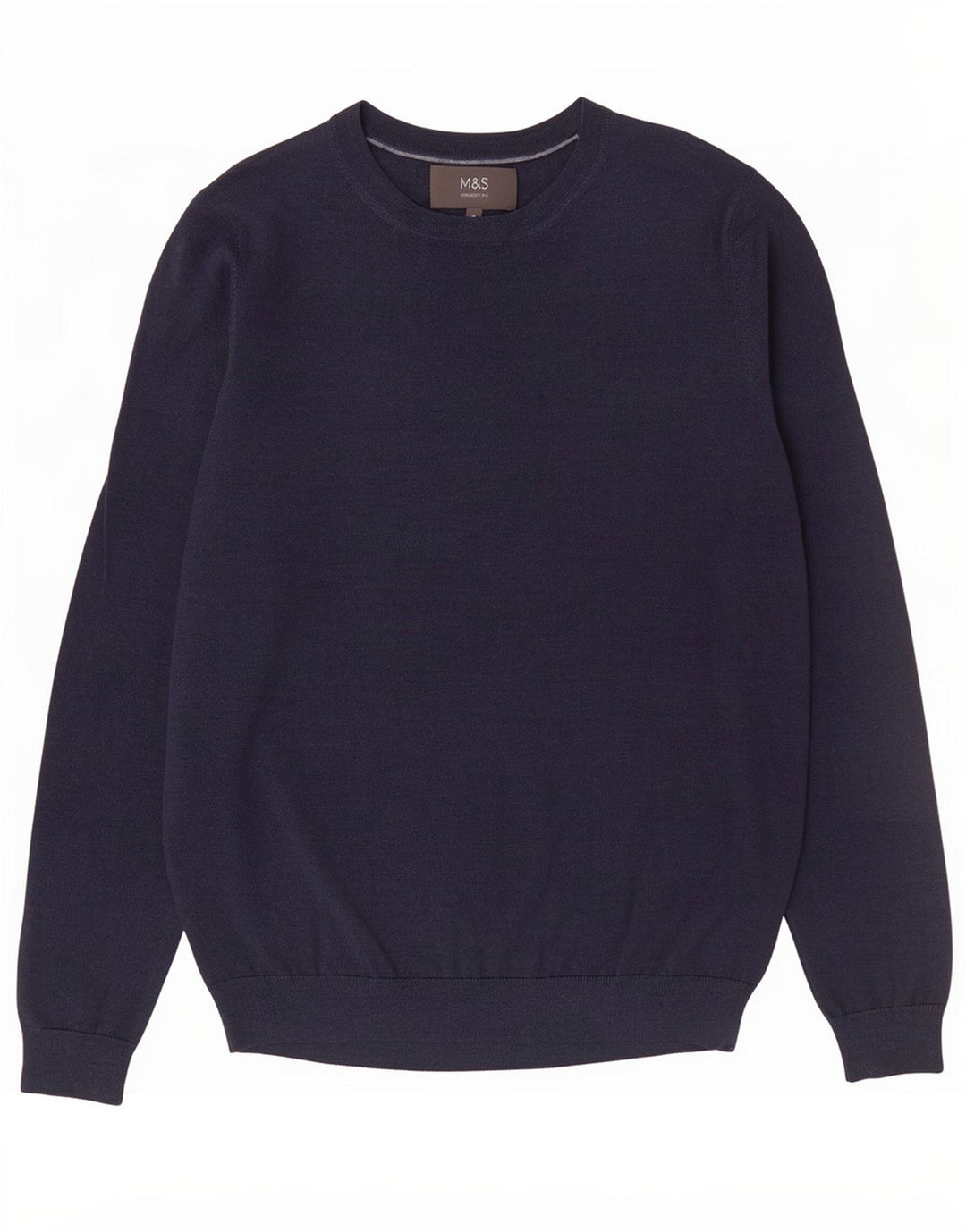Ανδρικό πουλόβερ Marks & Spencer Boat Neck Jumper Medium Navy Blue Μαλλί Merino