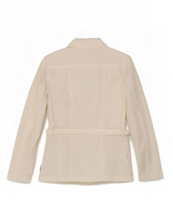 Geox Womens Respira Utility Jacket UK 6 XS White Cotton