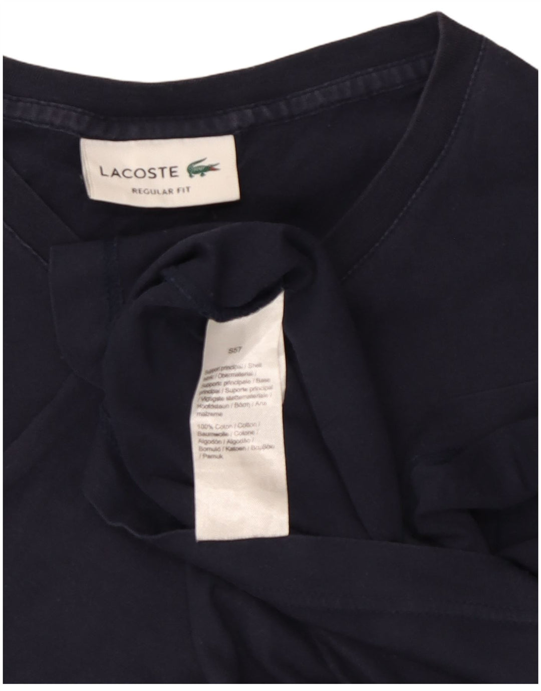 Lacoste Ανδρικό T-Shirt με κανονική εφαρμογή Τοπ μεσαίο μπλε ναυτικό βαμβακερό