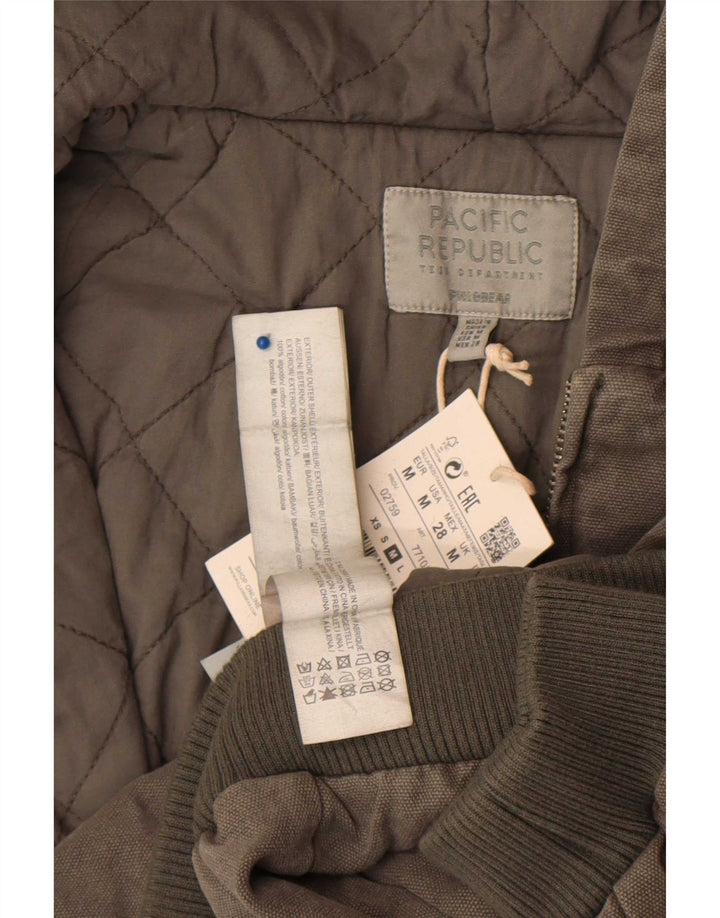 Pull & Bear Γυναικείο Pacific Republic Crop Bomber Jacket UK 14 Medium Khaki