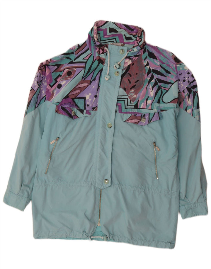 Maser M Γυναικείο Αδιάβροχο Oversized UK 10 Small Turquoise Geometric