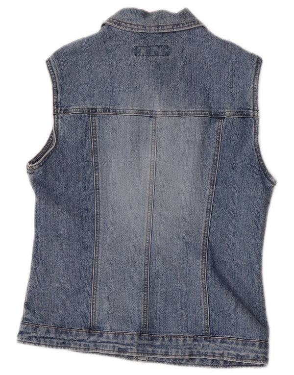 Benetton Γυναικείο Τζιν Gilet UK 10 Small Blue