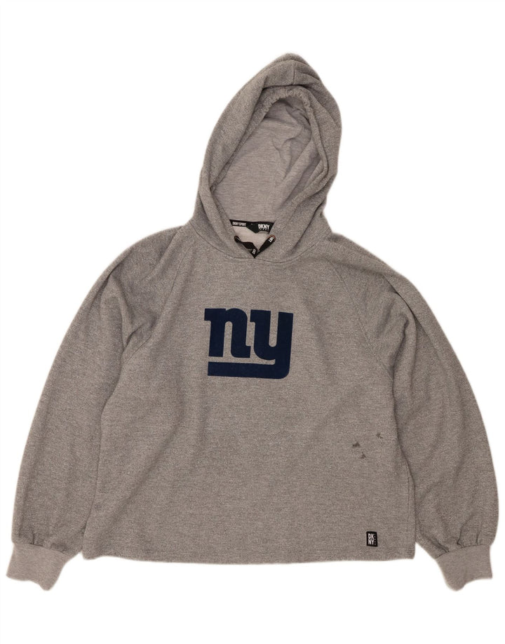 Γυναικείο γραφικό υπερμεγέθη κουκούλα DKNY UK 14 Medium Grey Polyester