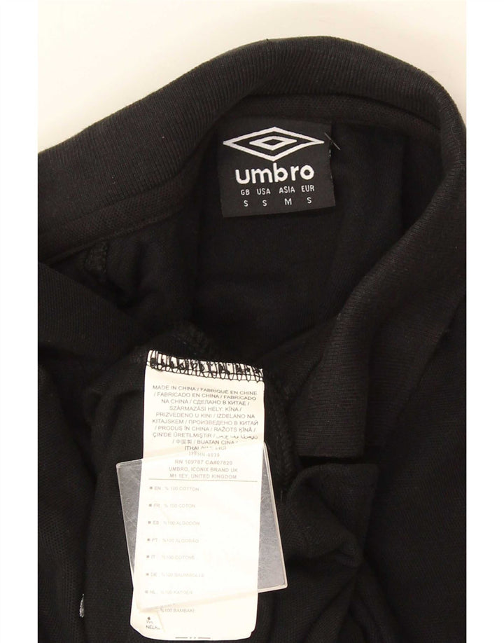 Ανδρικό πουκάμισο πόλο Umbro Μικρό μαύρο βαμβακερό