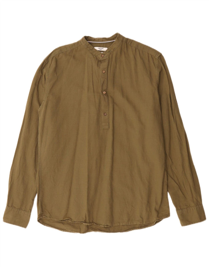 Jack & Jones Ανδρικό πουκάμισο Premium Slim Πουλόβερ από μεσαίο χακί βαμβάκι