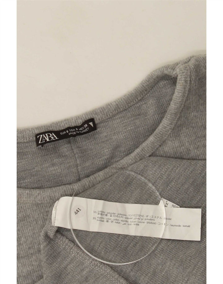 Zara Γυναικείο Βασικό Φόρεμα UK 8 Small Grey Polyester