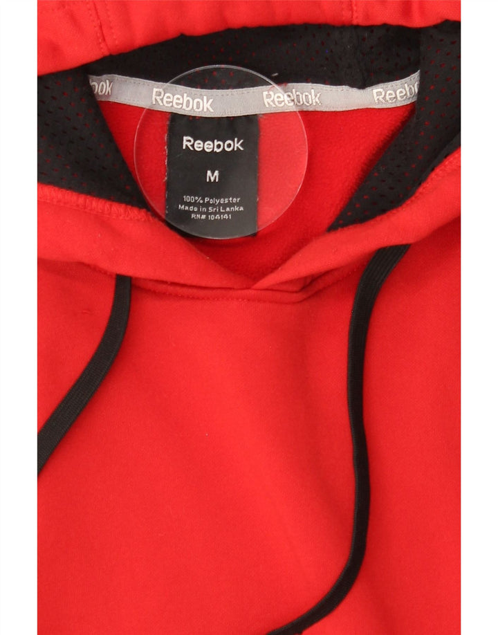 REEBOK Mens Hoodie Jumper Medium Red Polyester Vintage Reebok and Second-Hand Reebok from Messina Hembry 