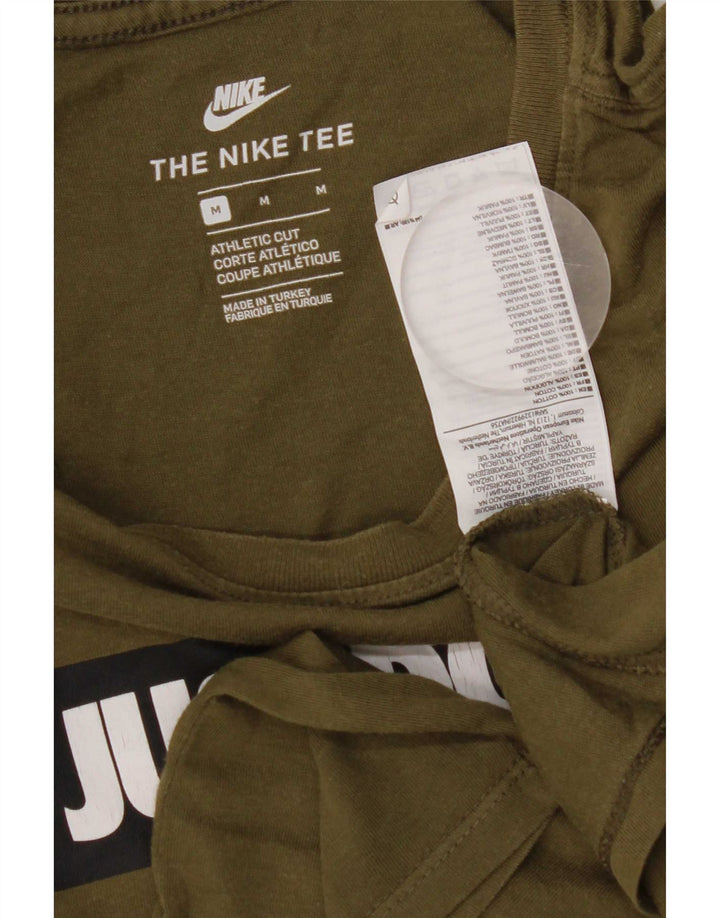 Ανδρικό γραφικό μπλουζάκι Nike, μεσαίο βαμβακερό χακί