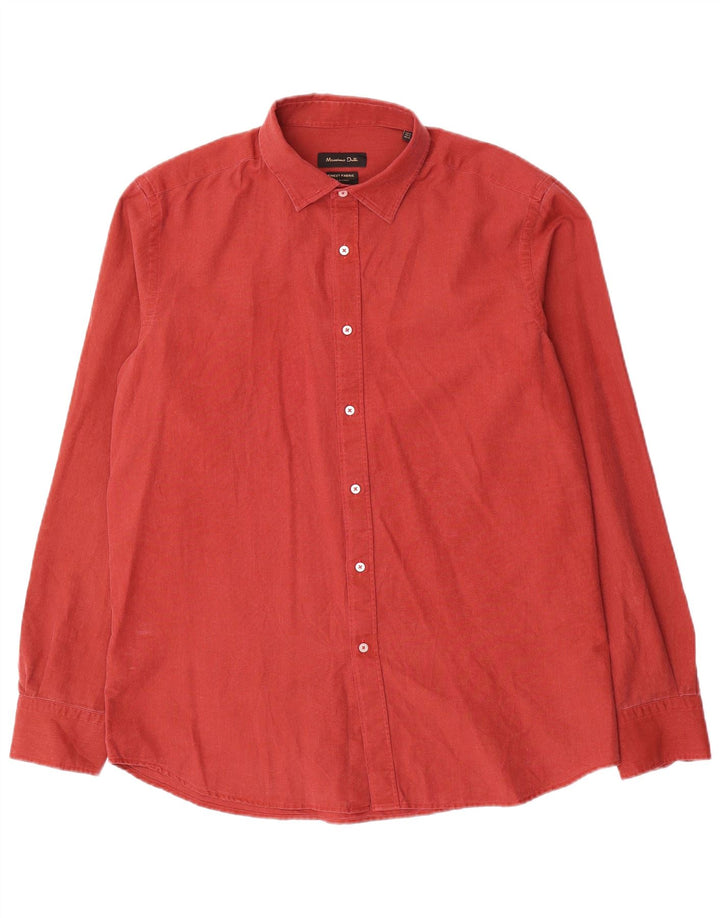 Ανδρικό πουκάμισο Massimo Dutti XL Κόκκινο βαμβακερό