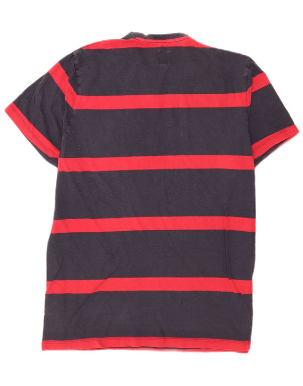 Jack Wills Ανδρικό γραφικό T-Shirt Top Large Navy Blue ριγέ βαμβακερό