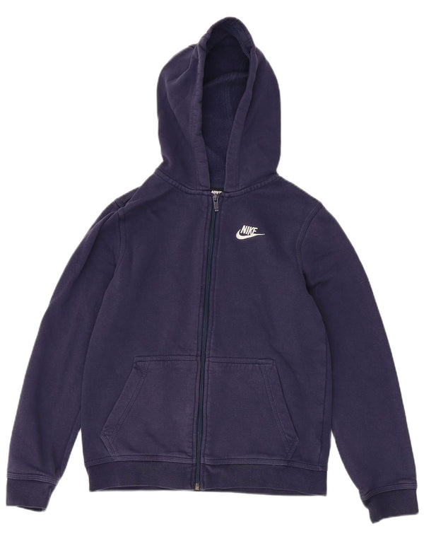 Πουλόβερ Nike Boys με φερμουάρ με κουκούλα 12-13 ετών, Μεγάλο μπλε ναυτικό βαμβακερό αθλητικό