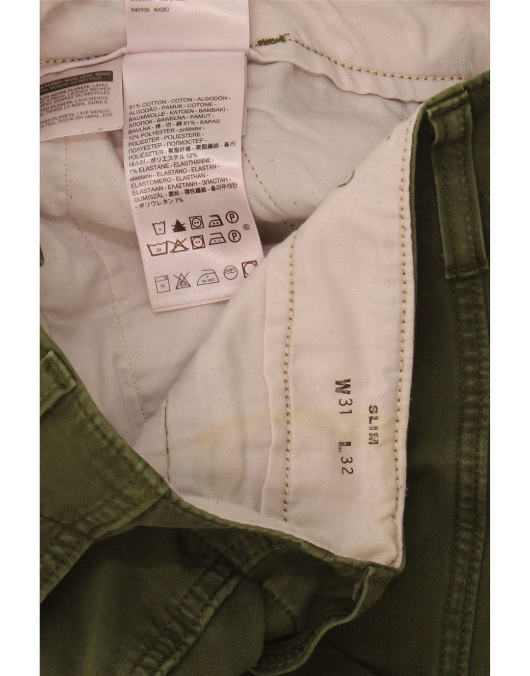 Ανδρικό παντελόνι Levi's Slim Cargo W31 L30 Πράσινο βαμβακερό