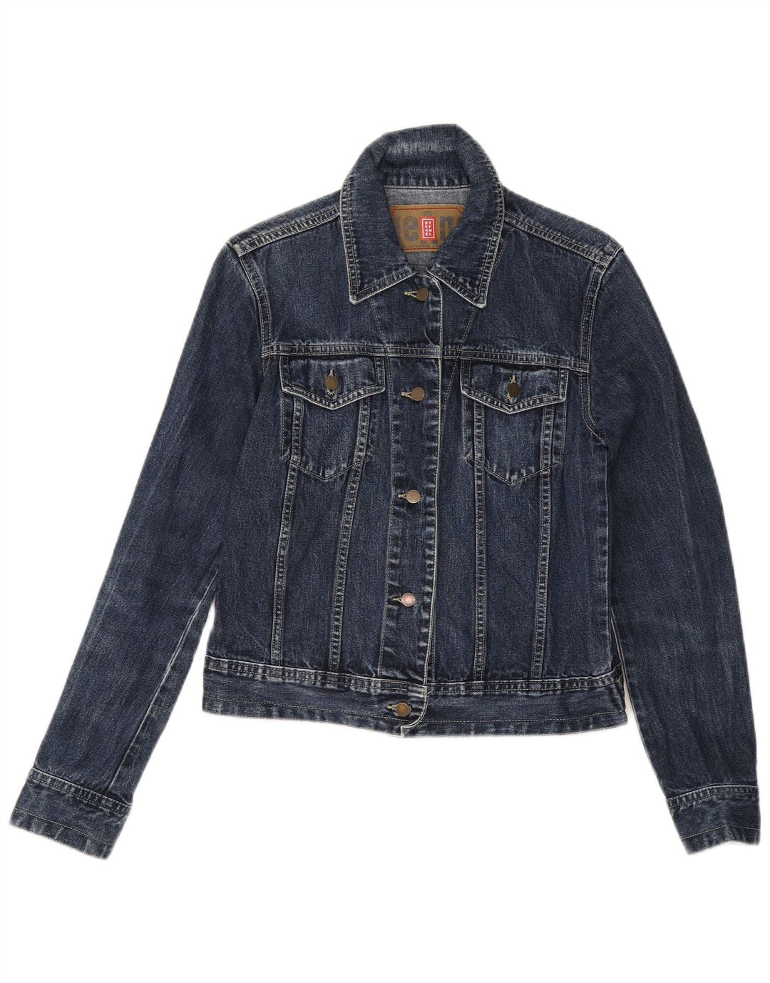 Stefanel Γυναικείο Τζιν Μπουφάν UK 12 Medium Navy Blue