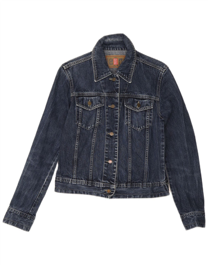 Stefanel Γυναικείο Τζιν Μπουφάν UK 12 Medium Navy Blue