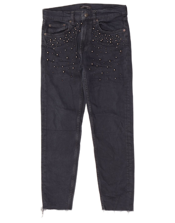 Zara Γυναικείο Slim Jeans EU 36 XS W26 L27 Navy Blue με στίγματα