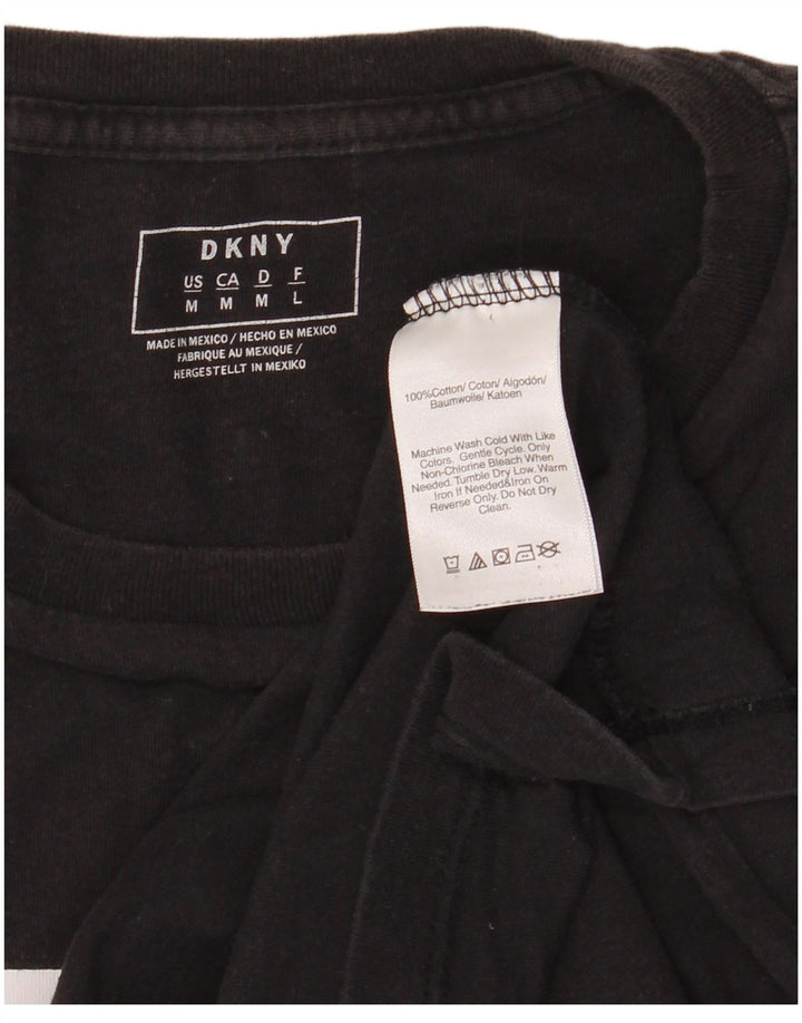 DKNY Mens Graphic T-Shirt Top Medium Black Cotton
