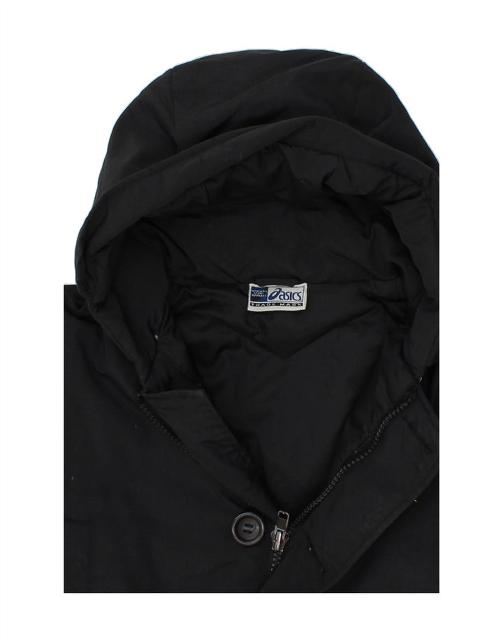 ASICS Boys Hooded Padded Jacket 12-13 Years Black Vintage Asics and Second-Hand Asics from Messina Hembry 