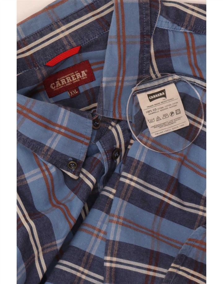 Carrera Ανδρικό πουκάμισο 2XL Μπλε Check Cotton