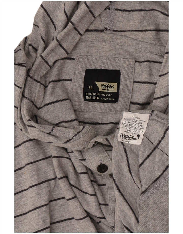 Mossimo Ανδρικό Hoodie Jumper XL Γκρι βαμβακερό ριγέ