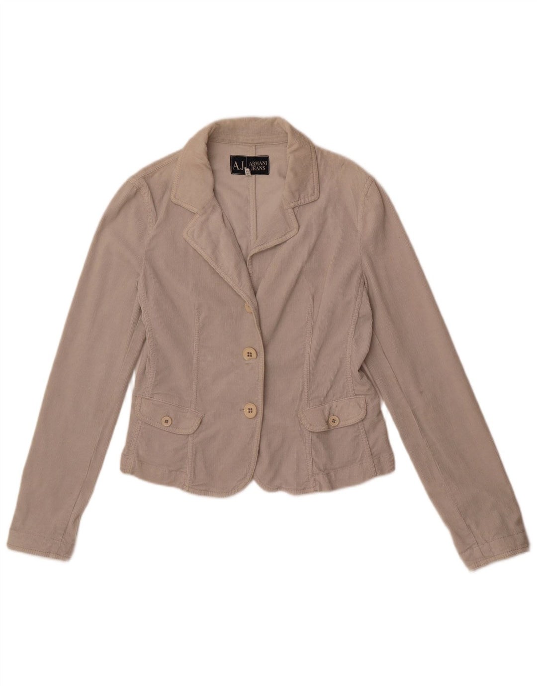 Armani Jeans Γυναικείο μπουφάν με 3 κουμπιά κοτλέ Blazer UK 12 Medium Grey