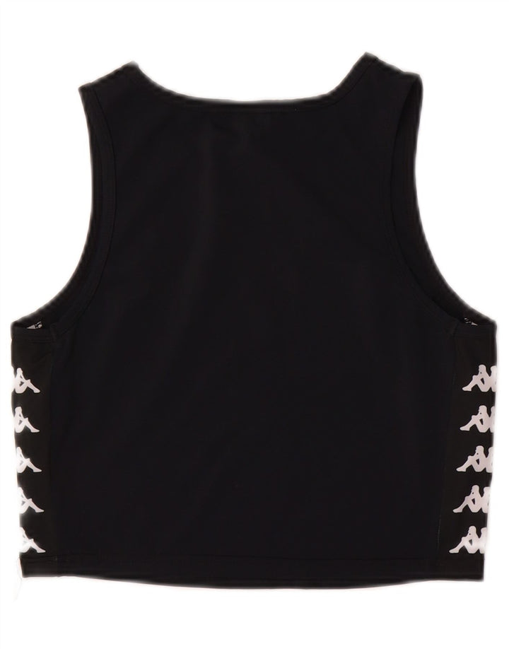 Kappa Γυναικείο Crop Graphic Vest Top UK 12 Medium Black